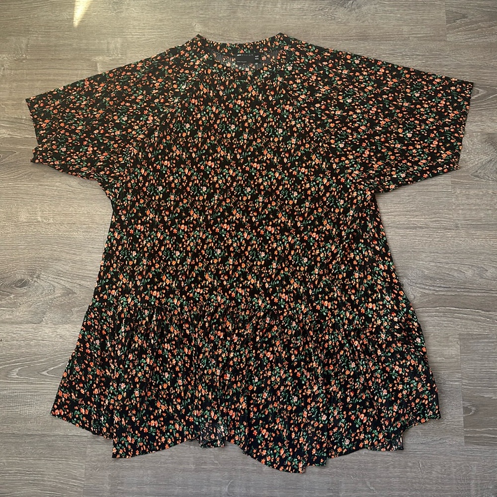 ASOS Black & Orange Floral Flowy Babydoll Dress